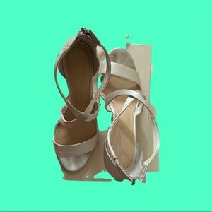 Vince Camuto White Satin Wedding Shoes